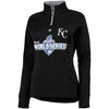 Kansas City Royals Majestic Women's 2015 World Series Participant Quarter-Zip Performance Sweatshirt - Black