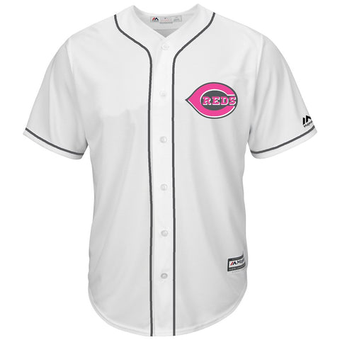 Cincinnati Reds Majestic Mother's Day Cool Base Replica Team Jersey - White