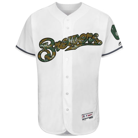 Milwaukee Brewers Majestic Fashion 2016 Memorial Day Flex Base Team Jersey - White