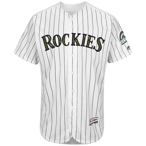 Colorado Rockies Majestic Fashion 2016 Memorial Day Flex Base Team Jersey - White
