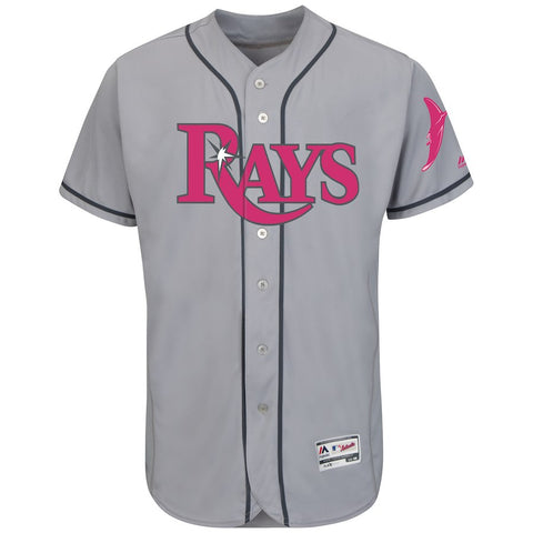 Tampa Bay Rays Majestic Mother's Day Flex Base Team Jersey - Gray