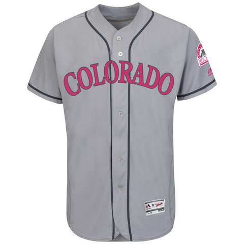 Colorado Rockies Majestic Mother's Day Flex Base Team Jersey - Gray