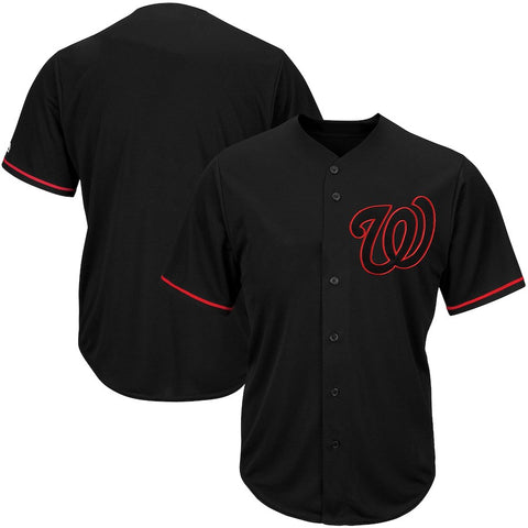 Washington Nationals Majestic Big & Tall Pop Fashion Jersey - Black