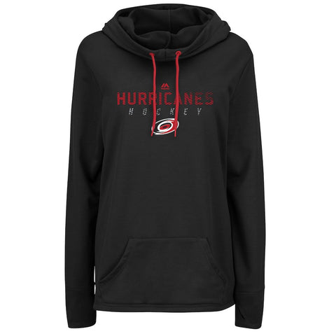 Carolina Hurricanes Majestic Women's Trapezoid Pullover Hoodie - Black