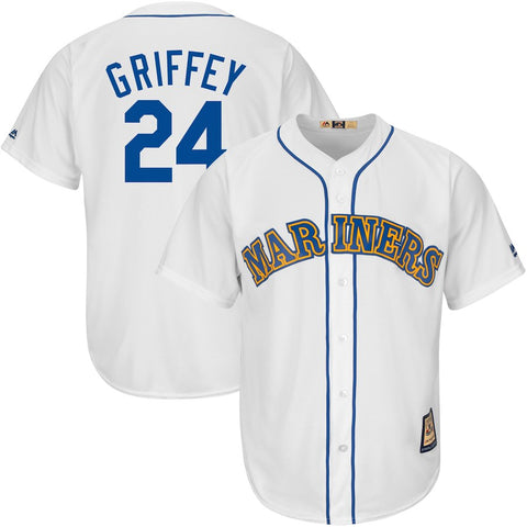 Ken Griffey Jr. Seattle Mariners Majestic Big & Tall Cooperstown Logo Cool Base Player Jersey - White