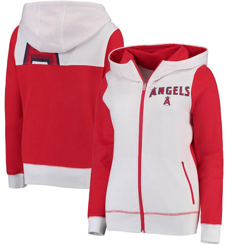 Los Angeles Angels G-III 4Her by Carl Banks Women's Franchise Full-Zip Hoodie - White
