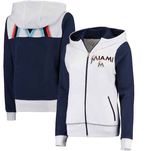 Miami Marlins G-III 4Her by Carl Banks Women's Franchise Full-Zip Hoodie - White