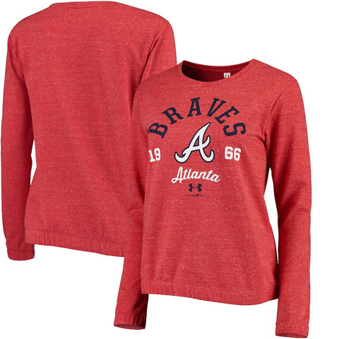 Atlanta Braves Under Armour Women's Levity Pullover Performance Sweatshirt - Red