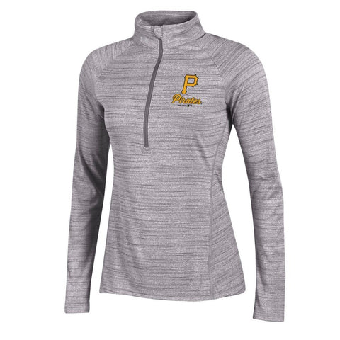 Pittsburgh Pirates Under Armour Women's Space Tech Performance Half-Zip Jacket - Heathered Gray
