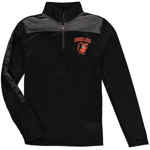 Baltimore Orioles Under Armour Youth Tech Quarter-Zip Performance Pullover Jacket - Black
