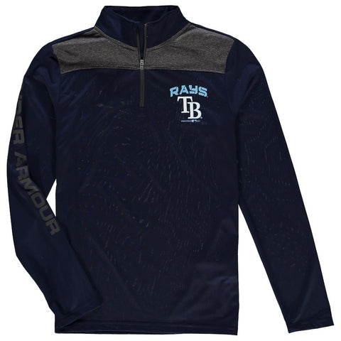 Tampa Bay Rays Under Armour Youth Tech Quarter-Zip Performance Pullover Jacket - Navy