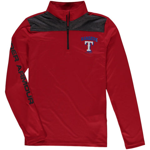 Texas Rangers Under Armour Youth Tech 1/4-Zip Performance Pullover Jacket - Red