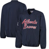 Atlanta Braves G-III Sports by Carl Banks Gridiron V-Neck Pullover Jacket - Navy