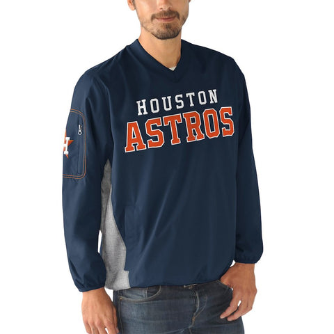 Houston Astros G-III Sports by Carl Banks Gridiron V-Neck Pullover Jacket - Navy
