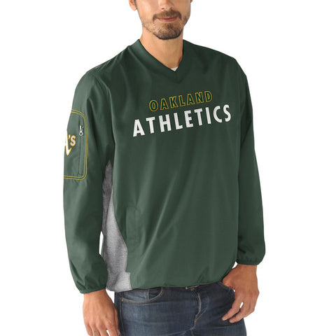 Oakland Athletics G-III Sports by Carl Banks Gridiron V-Neck Pullover Jacket - Green