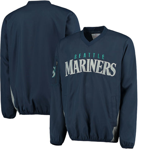 Seattle Mariners G-III Sports by Carl Banks Gridiron V-Neck Pullover Jacket - Navy
