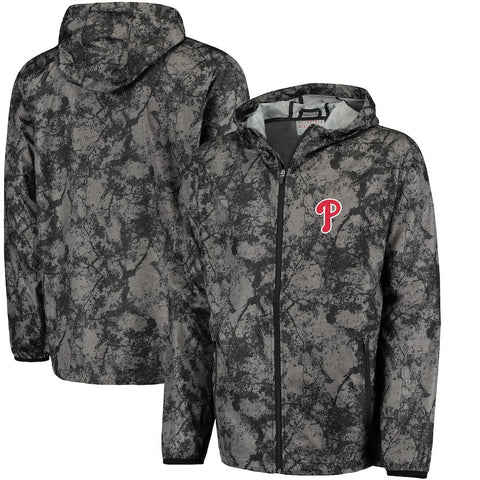 Philadelphia Phillies G-III Sports by Carl Banks Wind Chill Lightweight Full-Zip Jacket - Charcoal