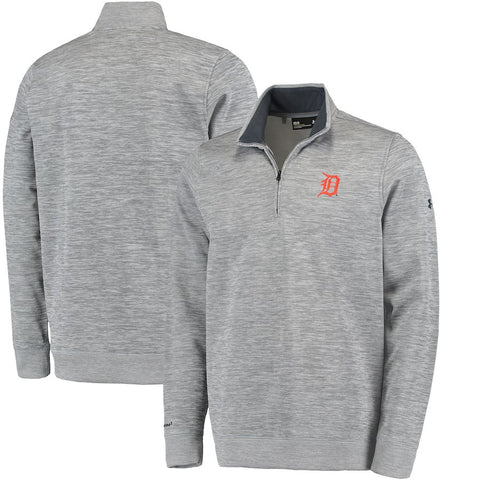 Detroit Tigers Under Armour Storm Fleece Quarter-Zip Sweater - Gray