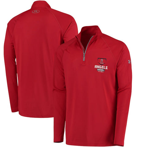 Los Angeles Angels Under Armour Tech Quarter-Zip Performance Pullover Jacket - Red