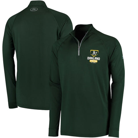 Oakland Athletics Under Armour Tech Quarter-Zip Performance Pullover Jacket - Green