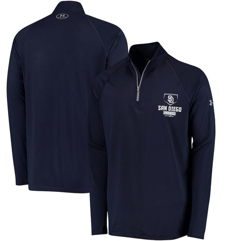 San Diego Padres Under Armour Tech Quarter-Zip Performance Pullover Jacket - Navy