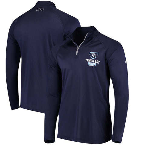 Tampa Bay Rays Under Armour Tech Quarter-Zip Performance Pullover Jacket - Navy