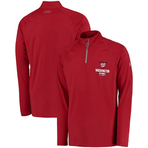 Washington Nationals Under Armour Tech Quarter-Zip Performance Pullover Jacket - Red