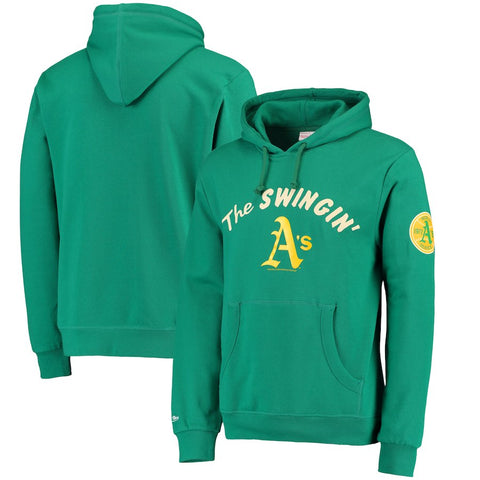 Oakland Athletics Mitchell & Ness Extra Out Pullover Hoodie - Green