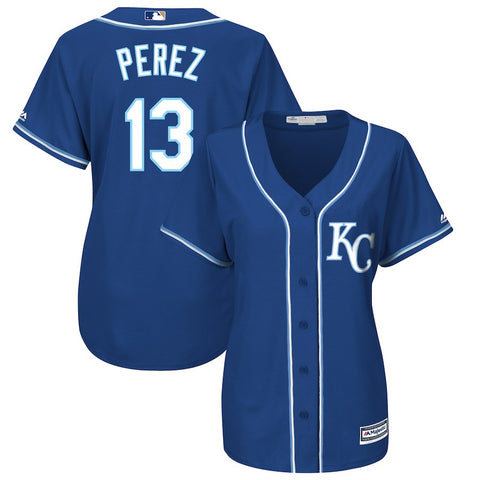 Salvador Perez Kansas City Royals Majestic Women's Plus Size Alternate Cool Base Player Jersey - Royal