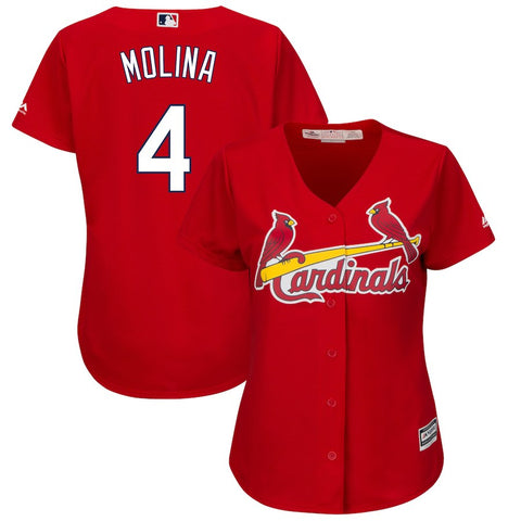 Yadier Molina St. Louis Cardinals Majestic Women's Plus Size Fashion Cool Base Player Jersey - Scarlet