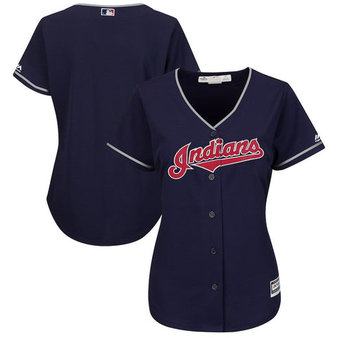 Cleveland Indians Majestic Women's Alternate Plus Size Cool Base Team Jersey - Navy