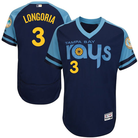 Evan Longoria Tampa Bay Rays Majestic 1978 Turn Back The Clock Flex Base Jersey - Navy