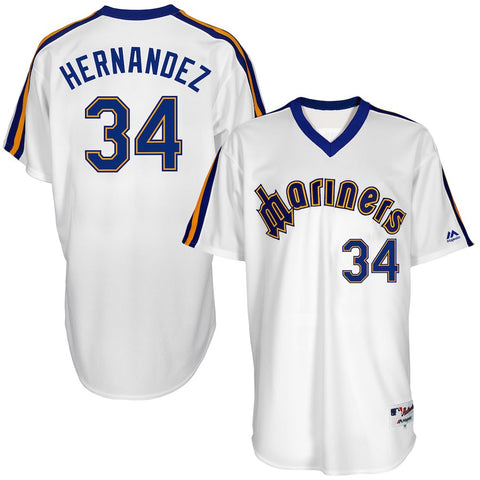 Felix Hernandez Seattle Mariners Majestic 1984 Turn Back the Clock Throwback Authentic Player Jersey - White