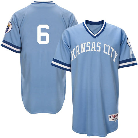 Lorenzo Cain Kansas City Royals Majestic Authentic 1976 Turn Back the Clock Player Jersey - Light Blue