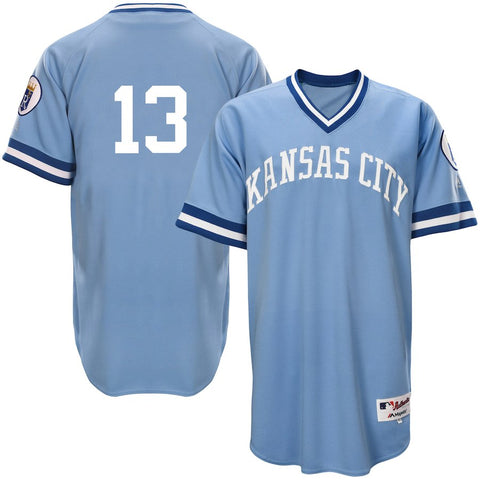 Salvador Perez Kansas City Royals Majestic Authentic 1976 Turn Back the Clock Player Jersey - Light Blue