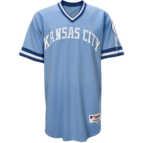 Kansas City Royals Majestic 1976 Turn Back the Clock Authentic Team Jersey - Light Blue