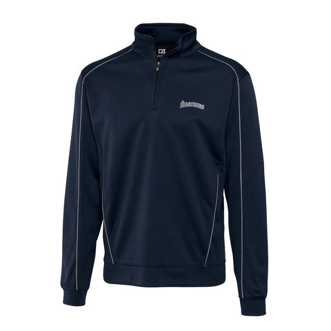 Seattle Mariners Cutter & Buck Half-Zip DryTec Edge Pullover Jacket