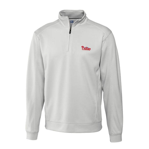 Philadelphia Phillies Cutter & Buck Half-Zip DryTec Edge Pullover Jacket