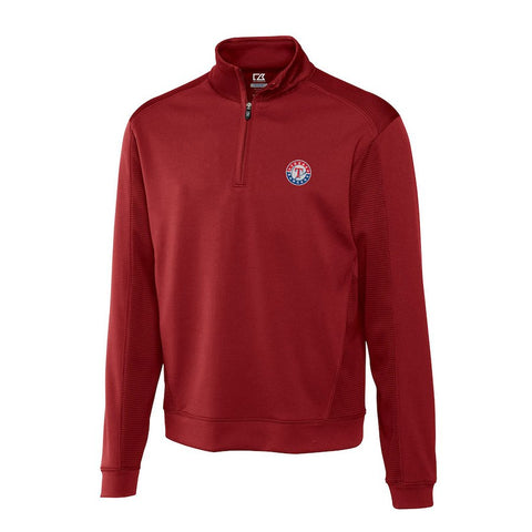 Texas Rangers Cutter & Buck Half-Zip DryTec Edge Pullover Jacket