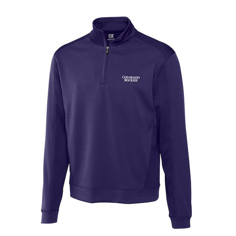 Colorado Rockies Cutter & Buck Half-Zip DryTec Edge Pullover Jacket
