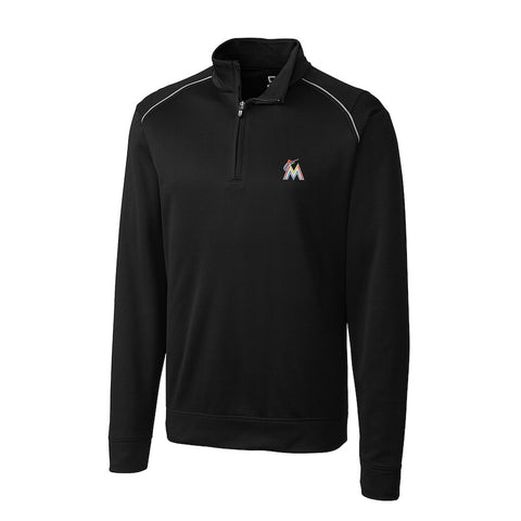 Miami Marlins Cutter & Buck Ridge WeatherTec Half-Zip Pullover Jacket