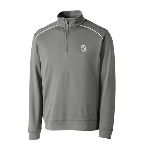 San Diego Padres Cutter & Buck Ridge WeatherTec Half-Zip Pullover Jacket