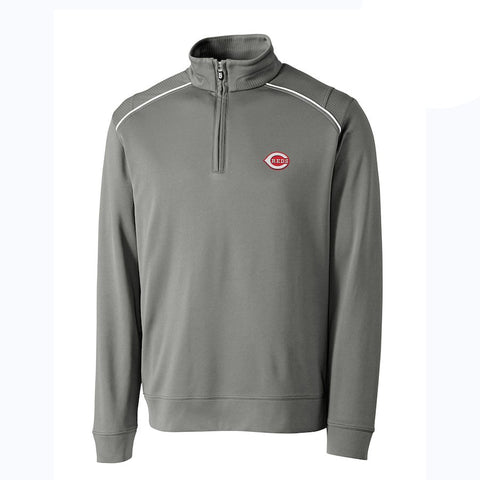 Cincinnati Reds Cutter & Buck Ridge WeatherTec Half-Zip Pullover Jacket