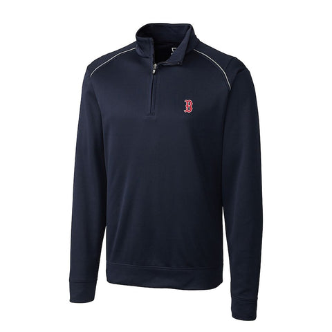 Boston Red Sox Cutter & Buck Ridge WeatherTec Half-Zip Pullover Jacket