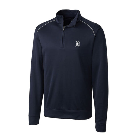 Detroit Tigers Cutter & Buck Ridge WeatherTec Half-Zip Pullover Jacket