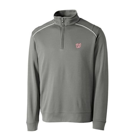 Washington Nationals Cutter & Buck Ridge WeatherTec Half-Zip Pullover Jacket