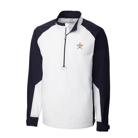Houston Astros Cutter & Buck Summit WeatherTec Half-Zip Pullover Jacket/Navy