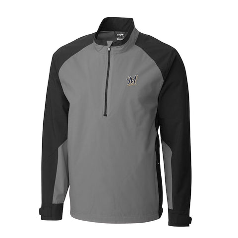 Milwaukee Brewers Cutter & Buck Summit WeatherTec Half-Zip Pullover Jacket/Black