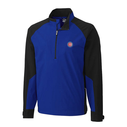 Chicago Cubs Cutter & Buck Summit WeatherTec Half-Zip Pullover Jacket/Black