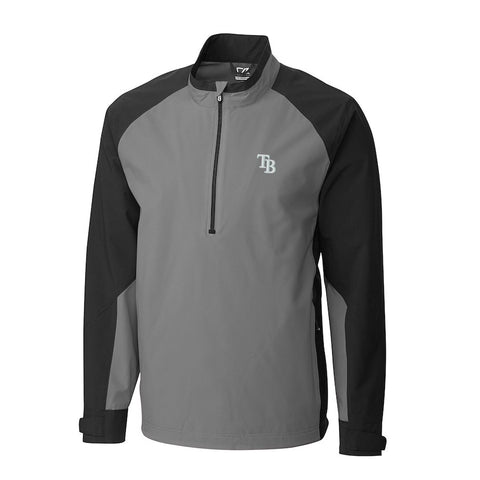 Tampa Bay Rays Cutter & Buck Summit WeatherTec Half-Zip Pullover Jacket/Black